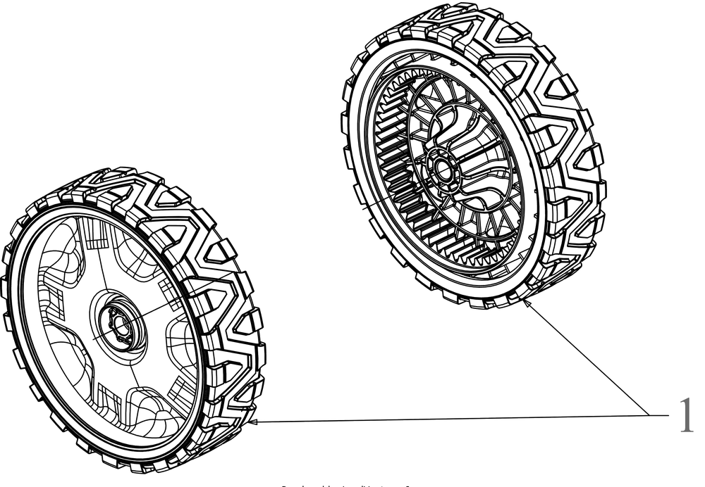 Wheels (8x2) Diagram and Parts List for SC300B (12AVB2R3710)(2023) Cub Cadet Lawn Mower
